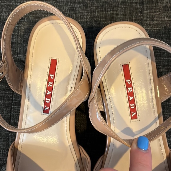 Prada. 36. Neutrals wedge platform cork sandals. Never worn! - Picture 3 of 8